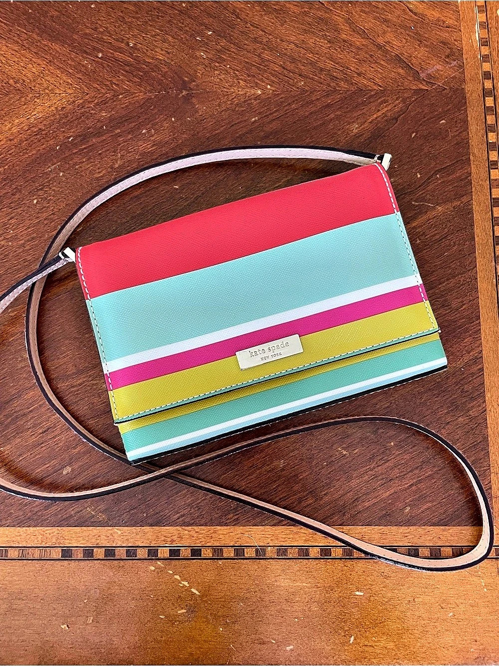 Kate Spade Color Block Crossbody in Blue & Pink